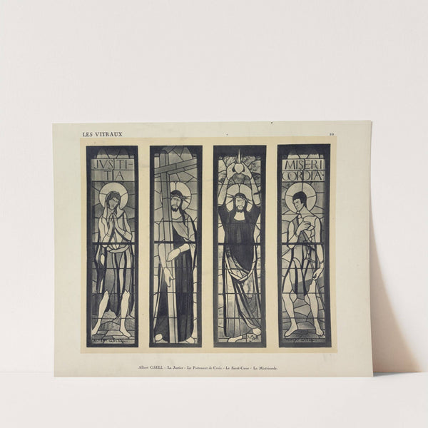 1, La justice ; 2, Le portement de croix ; 3, Le sacré coeur ; 4, La miséricorde, à la chapelle du Christ Rédempteur by Jacques Gruber