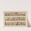 12 vignettes; fashion; amusement; charity, passion; English travelling; French travelling; recreation; adoration; inattention; attention devotion; introduction (1805)