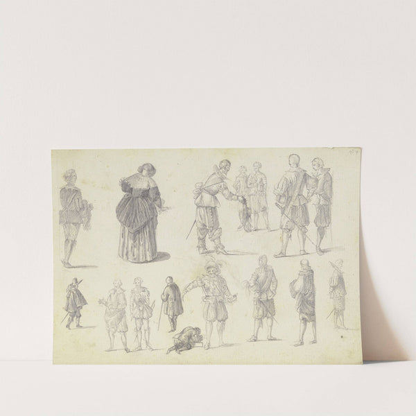 16 figure studies by Johann Ludwig Ernst Morgenstern