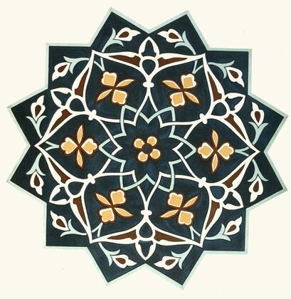 18 plates of ornamental tiles from the Afghan Boundary Commission Pl 02