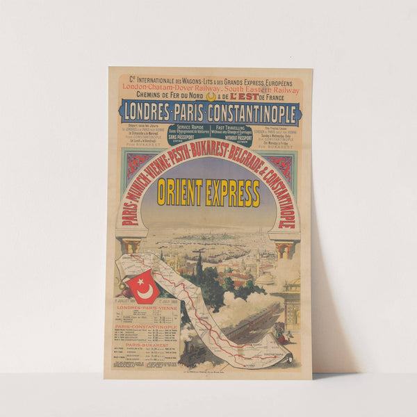 1888 Orient-Express advertisement – Londres-Paris-Constantinople (1888) by Imp. Chaix