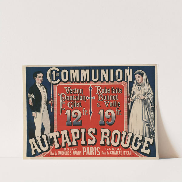1ère communion. Au Tapis rouge, 65 & 67 rue du Faubourg St Martin (1875) by Eugène Pichot