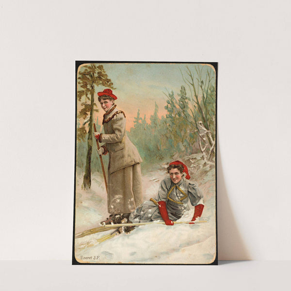2 women skiing