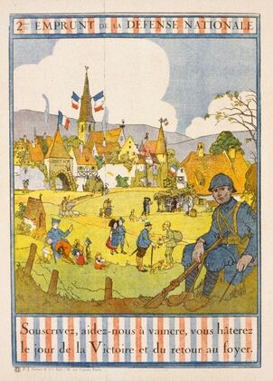 2éme Emprunt de la Défense Nationale. Souscrivez, aidez-nous á vaincre, vous hâterez le jour de la victoire et du retour au foyer