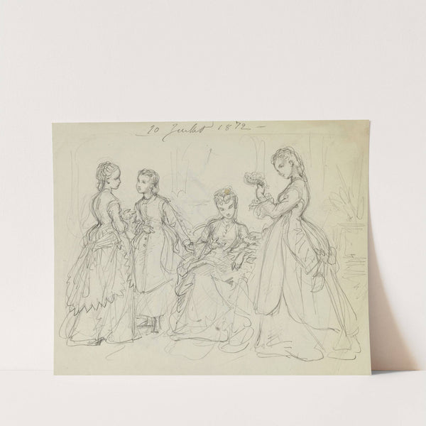 4 femmes dans un intérieur (1872) by Anaïs Colin-Toudouze