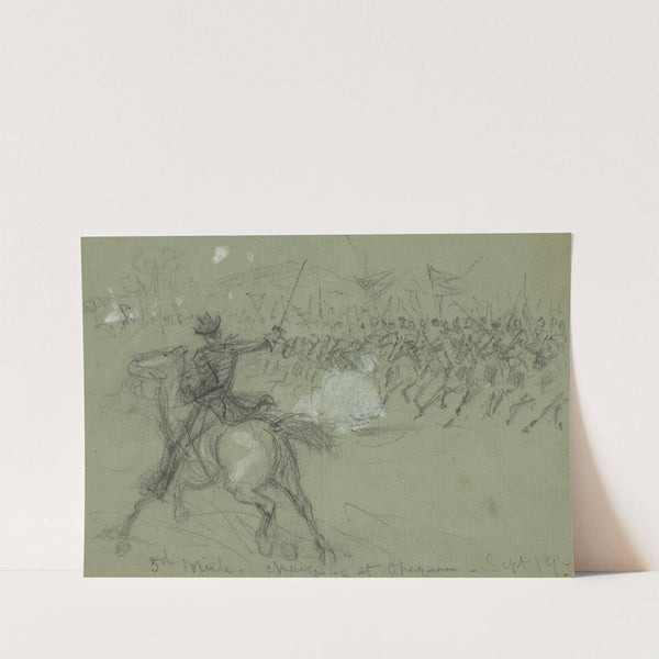 5th Mich. Charging at Opequon–Sept 19 (1864) by Alfred Rudolph Waud