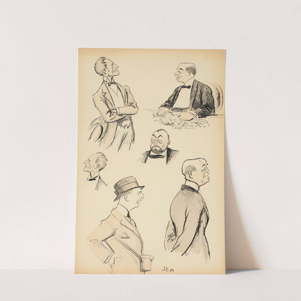 6 croquis ; têtes ou bustes de cinq messieurs (1923) by Georges Goursat (Sem)