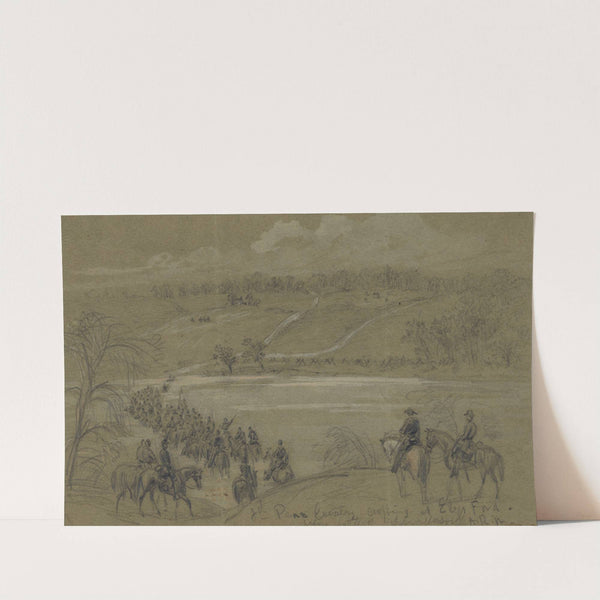 8th Penn Cavalry, crossing at Ely’s Ford, before battle of Chancellorsville (1863) by Alfred Rudolph Waud