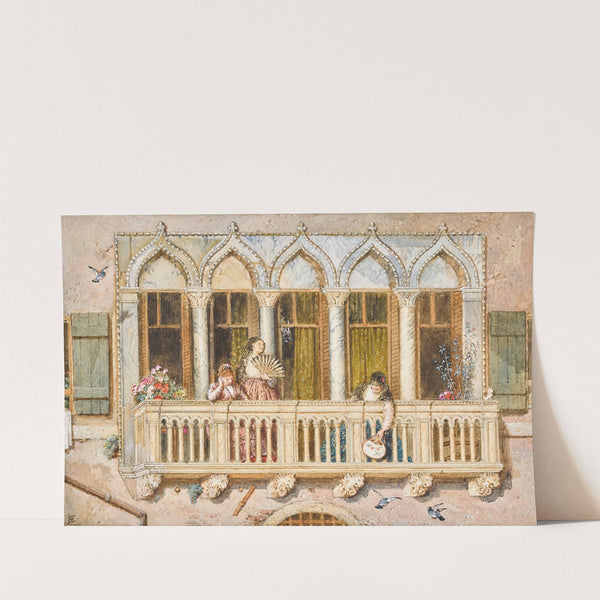 A balcony on the grand canal, Venice by Myles Birket Foster