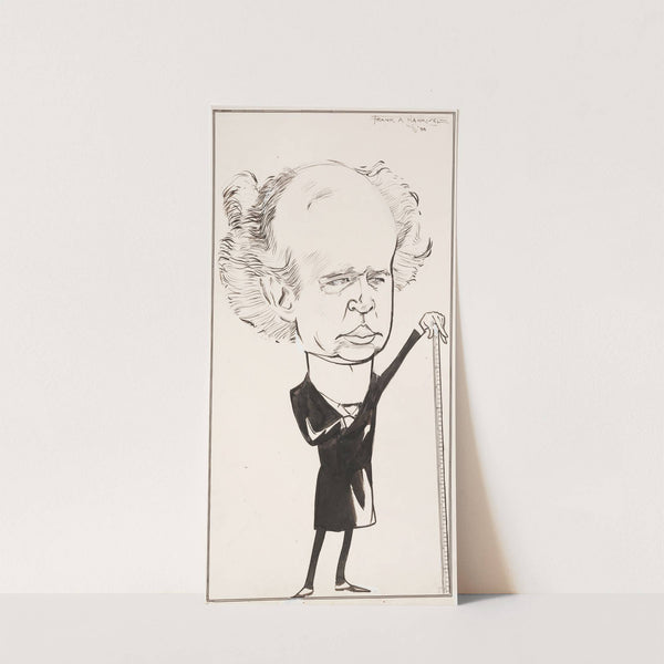 A balding man holds a tape measure. (1899) by Frank Arthur Nankivell