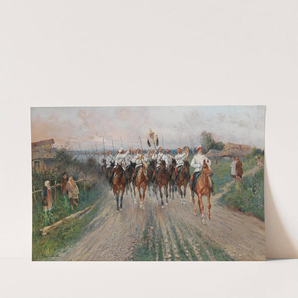 A band goes through the village by Sergei Semenovich Voroshilov