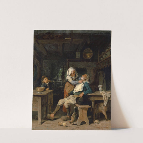 A Barber’s Shop In Brittany (1872) by Edouard Girardet