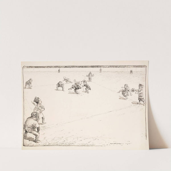 A baseball game where each player represents a country (1905) by William Henry Walker