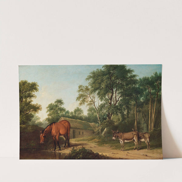 A Bay Horse and Two Donkeys by Thomas Roberts