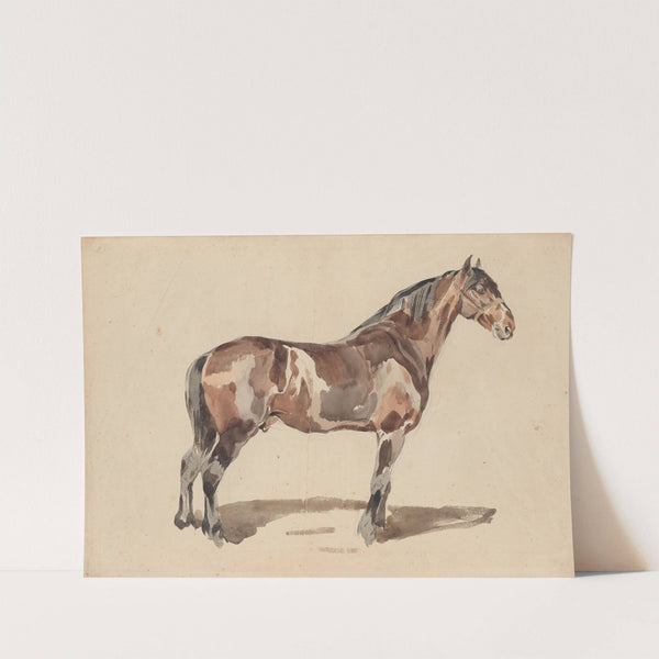 A bay horse is in the bridle by Piotr Michałowski