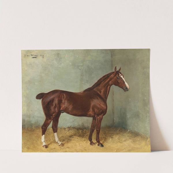 A Bay Horse with White Blaze in a Stable (1899) by Julius von Blaas