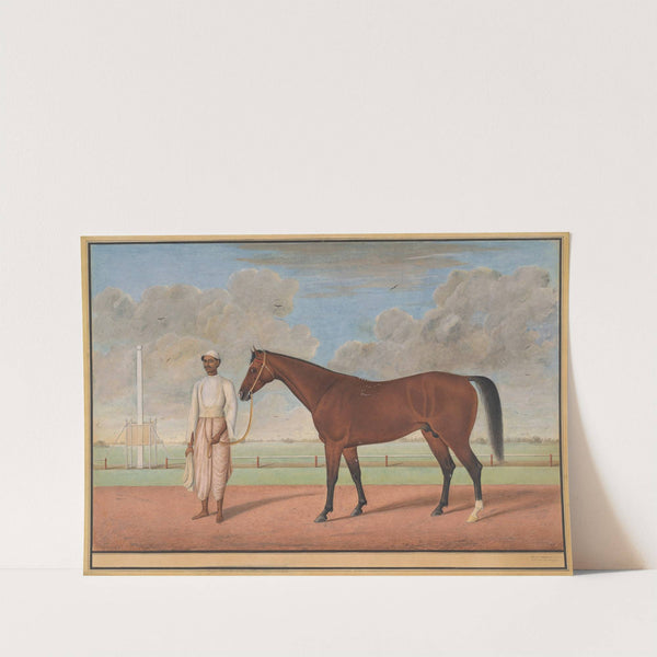 A Bay Racehorse with a Groom by Shaykh Muhammad Amir of Karraya