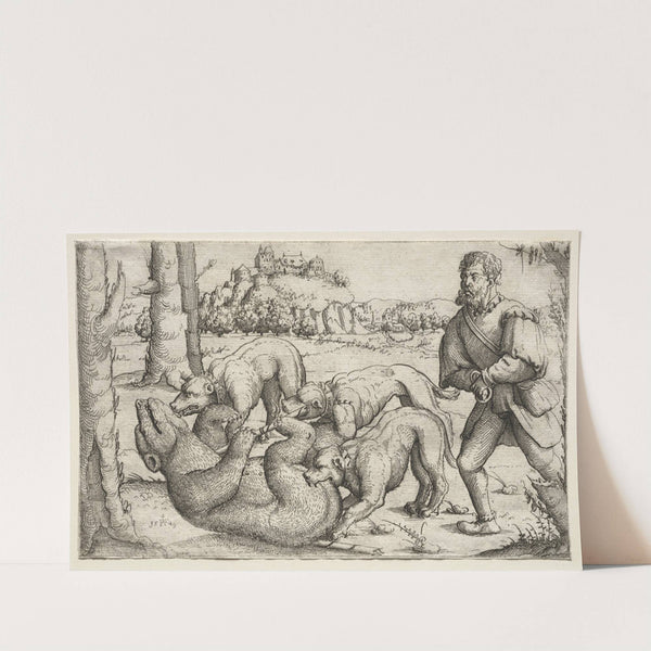 A Bear Hunt (1569) by Augustin Hirschvogel