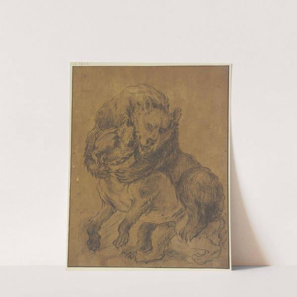 A bear strangling a dog by Johann Melchior Roos