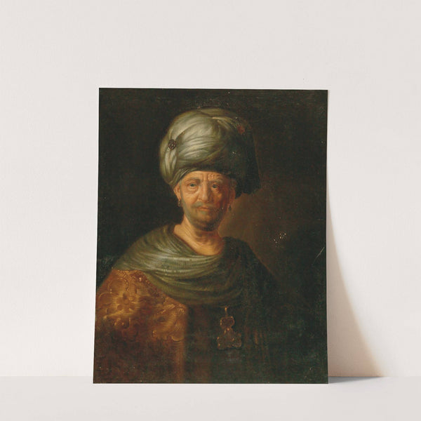 A Bearded Man In Oriental Costume by Friedrich Hartmann Barisien