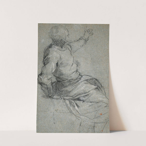 A bearded man, seated, his left arm raised by Jacopo Palma il Giovane