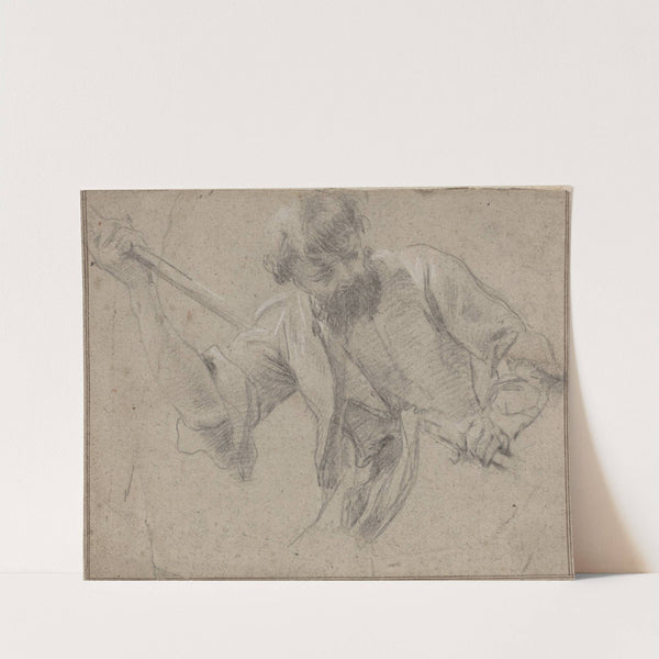 A Bearded Man with a Staff by Simon Vouet