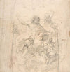A Bearded Prophet in Glory Attended by a Bishop, Two Other Male Saints, and Angels (Design for a Section of a Dome) (1634–35)