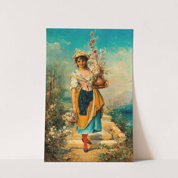 A Beautiful Flower Girl by Hans Zatzka