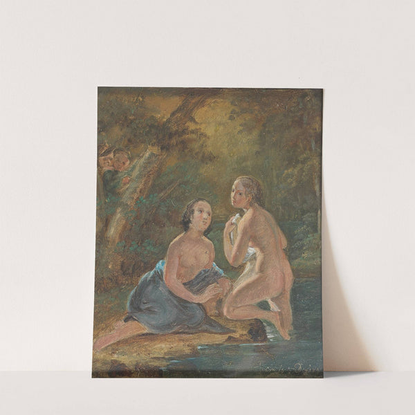 A Beautiful View By A Brook In A Forest by Josef Mösl