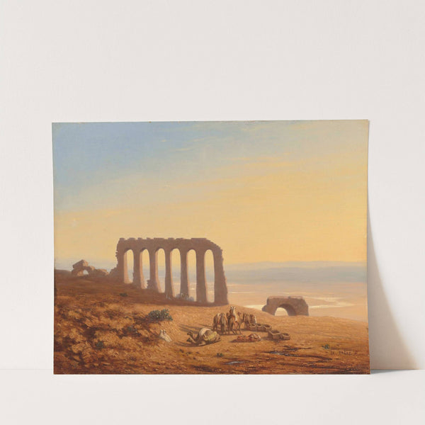 A Bedouin encampment surrounded by ruins by Charles Théodore Frère