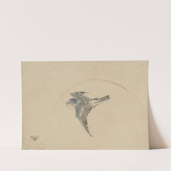 A bird flying to the left, seen from above by Katsushika Hokusai