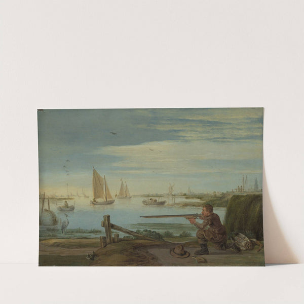 A Bird Hunter on a Riverbank by Arent Arentsz. Cabel