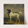 A black and white spaniel in a landscape by William Greene Junior