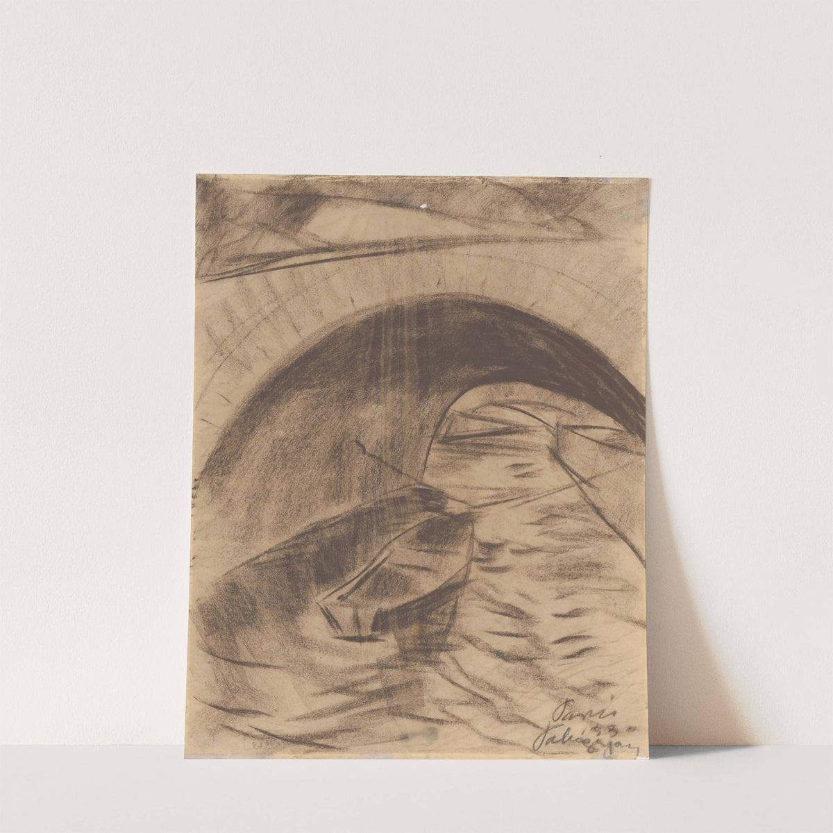 A Boat on the Seine below a Bridge Arch by Zolo Palugyay