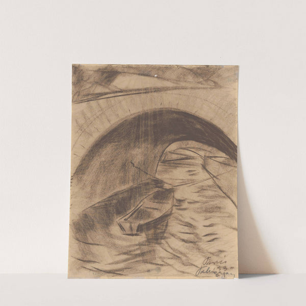 A Boat on the Seine below a Bridge Arch by Zolo Palugyay