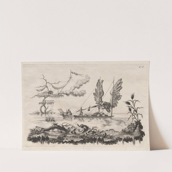 A Boat That Has for Sails the Wings of a Huge Bird (1769) by Filippo Morghen