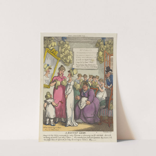 A bonnet shop (1810) by Thomas Rowlandson