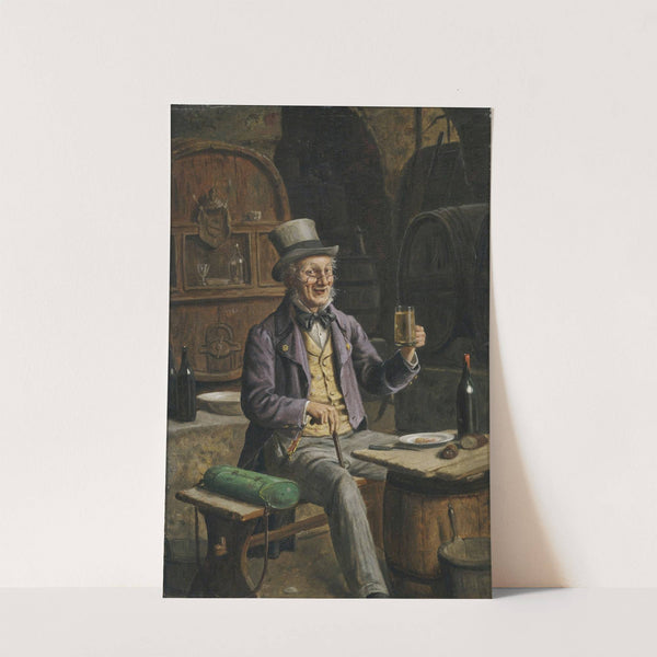 A botanist with his vasculum having a drink in the beer cellar by Hermann Kern