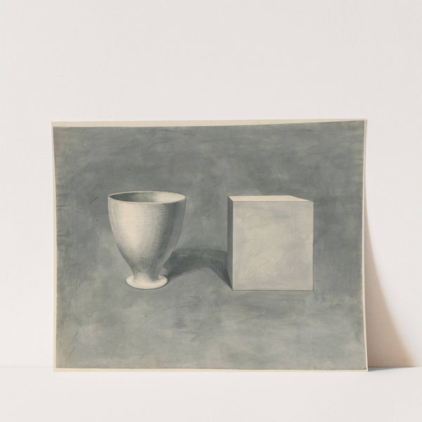 A bowl and a cube seen from the same point of view by David Humbert de Superville