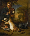 A Boy And A Dog With A Still Life Of Game, In A Park Landscape