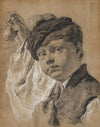 A Boy Holding a Pear