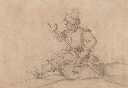 A Boy on a Sled
