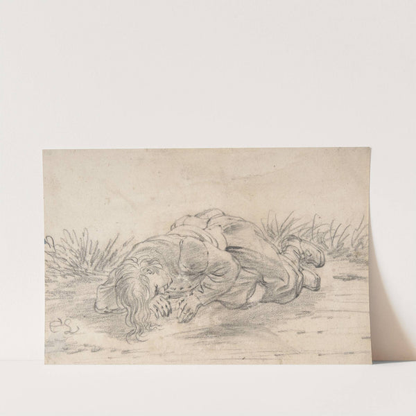 A Boy Sleeping in the Outdoors (17th century) by Cornelis Saftleven