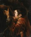 A Boy Using His Hat To Drink Water From A Fountain