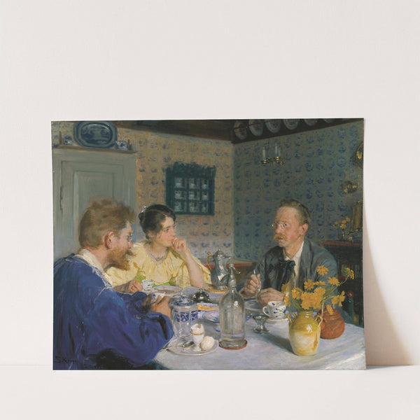 A breakfast. The artist, his wife and the writer Otto Benzon by Peder Severin Krøyer