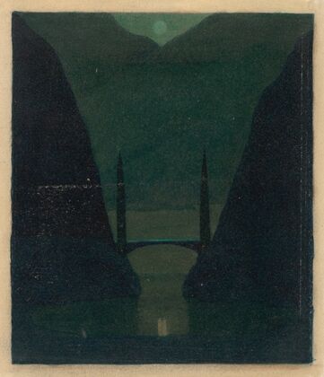 A Bridge in a Mountainous Landscape