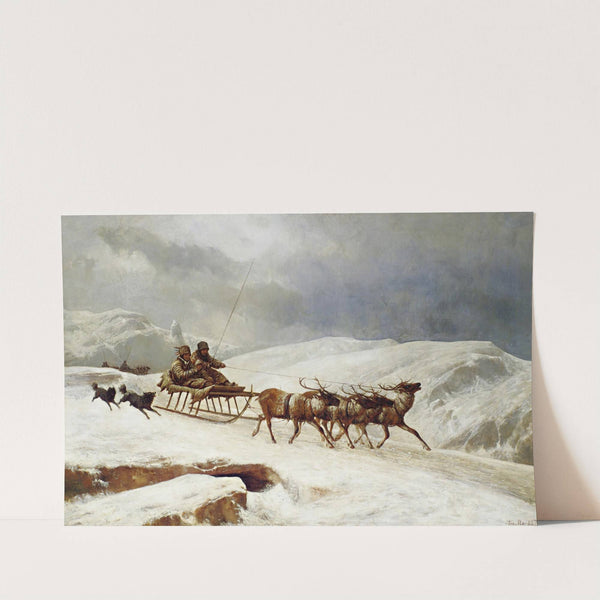 A Brisk Reindeer Sleigh Ride by András Markó