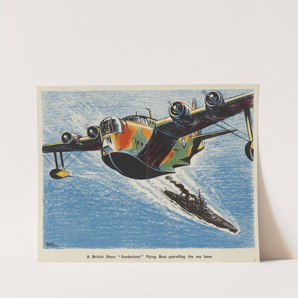 A British Short 'Sunderland' Flying Boat Patrolling the Sea Lanes by Roland Davies
