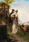 A Bucolic Scene by the Fountain
