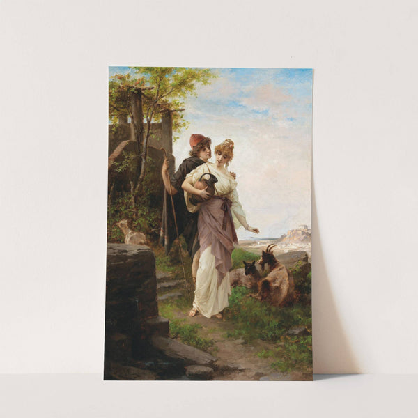 A Bucolic Scene by the Fountain by Luigi Crosio